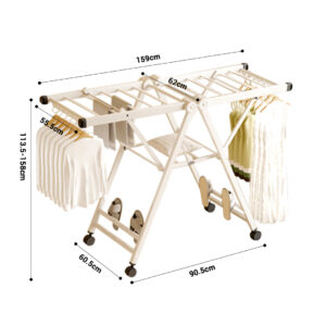 SOGA 2X 160cm Portable Wing Shape Clothes Drying Rack Foldable Space-Saving Laundry Holder, Home & Living, Laundry, Drying Racks, , ,  - NZ DEPOT 2