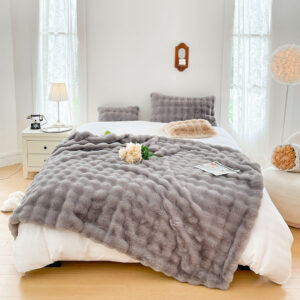 SOGA 2X 200cm Grey Fur Fuzzy Super Soft and Cozy Fluffy Throw Blanket, Home, Bed Linen, Throws And Blankets, Blankets, ,  - NZ DEPOT 2