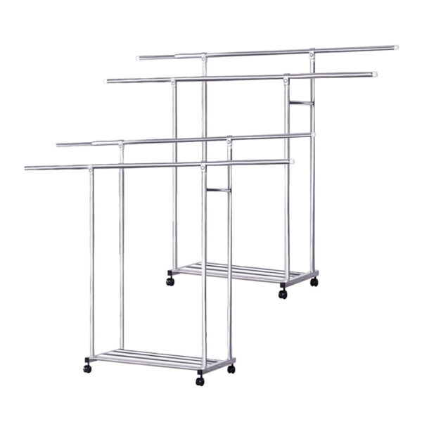 SOGA 2X 200cm Stainless Steel Floor-Standing Clothes Rack - Durable and Space-Saving Laundry Organizer, Home & Living, Laundry, Drying Racks, , ,  - NZ DEPOT 1