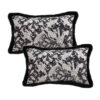 SOGA 2X 35cm Vintage Black Pillowcase Set Black Herringbone Pattern Lumbar Throw Pillow, Furniture>Living Room Furniture>Occasional Chairs, , , , , - NZ DEPOT 1