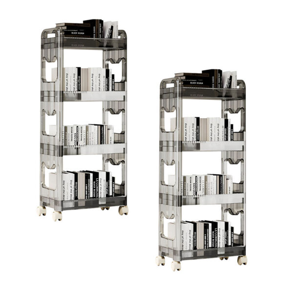 SOGA 2X 38x24 Black 4 Tier Bookshelf & Cosmetic Storage Organizer Trolley Rack, Home & Living>Bedroom>Bedroom Storage Solutions, , , , ,  - NZ DEPOT 1
