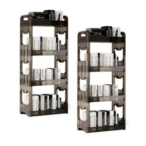 Buy SOGA 2X 38x24cm Black 3 Tier Bookshelf & Cosmetic Storage Organizer Trolley Rack Online - Home & Living/Bedroom/Bedroom Storage Solutions - 1 - NZ Depot Free Shipping