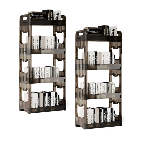 SOGA 2X 38x24cm Black 3 Tier Bookshelf & Cosmetic Storage Organizer Trolley Rack, Home & Living>Bedroom>Bedroom Storage Solutions, , , , ,  - NZ DEPOT 1