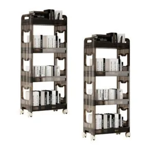 Buy SOGA 2X 38x24cm Black 3 Tier Bookshelf & Cosmetic Storage Organizer Trolley Rack Online - Home & Living/Bedroom/Bedroom Storage Solutions - 1 - NZ Depot Free Shipping