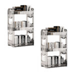 SOGA 2X 38x24cm Clear 3 Tier Bookshelf & Cosmetic Storage Organizer Trolley Rack, Home & Living>Bedroom>Bedroom Storage Solutions, , , , ,  - NZ DEPOT 1