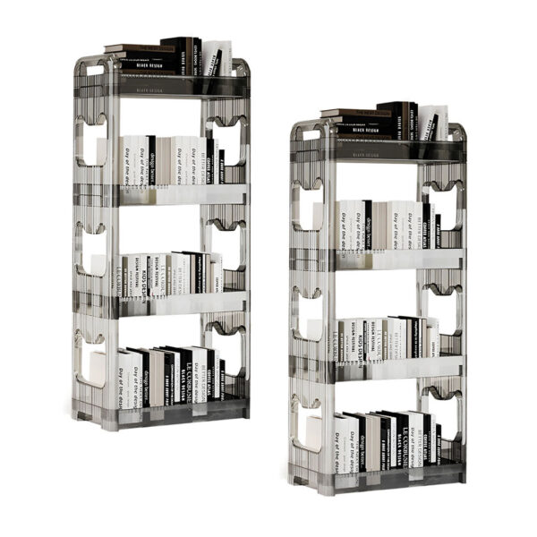 SOGA 2X 38x24cm Clear 3 Tier Bookshelf & Cosmetic Storage Organizer Trolley Rack, Home & Living, Bedroom, Bedroom Storage Solutions, , ,  - NZ DEPOT 1