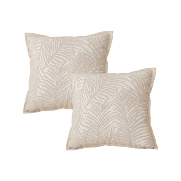 Soga 2X 45Cm Elegant Palm Leaf Texture &Amp; Jacquard Square Throw Pillow, Furniture, Living Room Furniture, Occasional Chairs, , ,  - Nz Depot 1