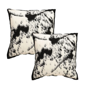 SOGA 2X 45cm Light Vintage Leopard Print Black & White Ink Splatter Wide-Edge SquareThrow Pillow, Furniture, Living Room Furniture, Occasional Chairs, , ,  - NZ DEPOT 1