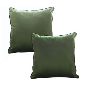 SOGA 2X 45cm Subtle Army Green Foliage Velvet Square Throw Pillow, Furniture, Living Room Furniture, Occasional Chairs, , ,  - NZ DEPOT 1