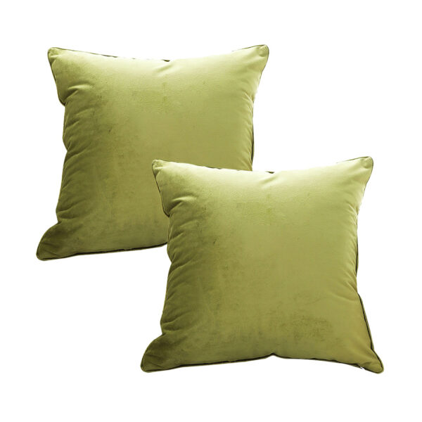 Soga 2X 45Cm Subtle Fluorescent Green Foliage Velvet Square Throw Pillow, Furniture, Living Room Furniture, Occasional Chairs, , ,  - Nz Depot 1