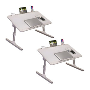 SOGA 2X 70X45cm White Small Laptop Bed Portable Foldable Study Table Adjustable, Desks & Computer Tables, , , , ,  - NZ DEPOT 1