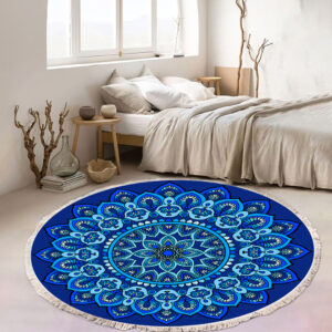 SOGA 2X 90cm Blue Mandala Round Carpet for Living Room Bedroom Anti-slip Doormat, Home Decor, Home & Living, Home Decor, Rugs, Shaggy Rugs, ,  - NZ DEPOT 2