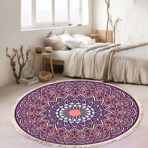 SOGA 2X 90cm Purple Mandala Round Carpet for Living Room Bedroom Anti-slip Doormat, Home Decor, Home & Living, Home Decor, Rugs, Shaggy Rugs, ,  - NZ DEPOT 2