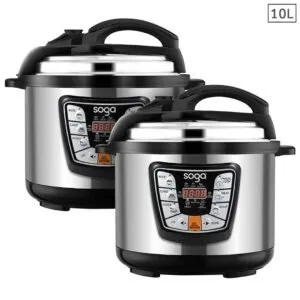 Buy SOGA 2X Stainless Steel Electric Pressure Cooker 10L Nonstick 1600W Online - Electronics & Appliances/Appliances/Small Kitchen Appliances/Benchtop Cooking/Slow Cookers & Pressure Cookers - 1 - NZ Depot Free Shipping
