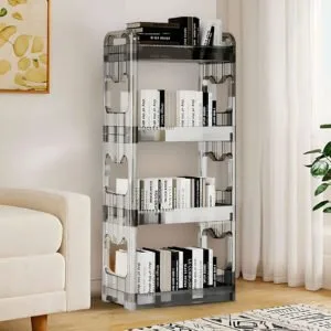 Buy SOGA 38x24cm Clear 3 Tier Bookshelf & Cosmetic Storage Organizer Trolley Rack Online - Home & Living/Bedroom/Bedroom Storage Solutions - 2 - NZ Depot Free Shipping