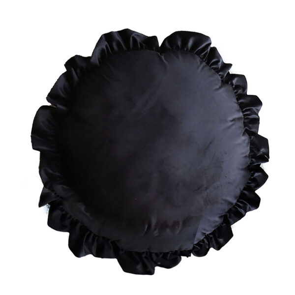 Soga 45Cm Butterfly Black Vintage Lotus Leaf Edge Round Throw Pillow, Furniture, Living Room Furniture, Occasional Chairs, , ,  - Nz Depot 1