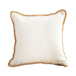 SOGA 45cm Warm Wood Tone & Apricot Shell Edged Square Throw Pillow, Furniture>Living Room Furniture>Occasional Chairs, , , , ,  - NZ DEPOT 1