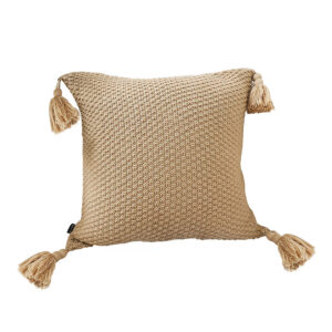 SOGA 50CM Light Brown Pillow with Tassel Accents Rizzy Transitional Cover Throw Pillow FrenchCushion202 NZ DEPOT - NZ DEPOT