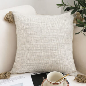 SOGA 50cm Beige Pillow Textured Throw Cover, Luxurious Rib Knit Ribbed Cotton Throw Pillow, Furniture, Living Room Furniture, Occasional Chairs, , ,  - NZ DEPOT 2