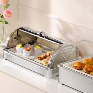 Buy SOGA 59x38.5cm Silver Color Ceramic Serving Bowl Chafing Dish for Kitchen Essential Online - Furniture | Kitchen & Dining Room Furniture| Buffets, Sideboards & Kitchen Islands - 3 - NZ Depot Free Shipping