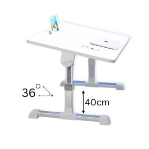 SOGA 60X40cm White Small Laptop Bed Portable Foldable Study Table Adjustable, Desks & Computer Tables, , , , ,  - NZ DEPOT 2