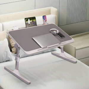 SOGA 70X45cm Grey Small Laptop Bed Portable Foldable Study Table Adjustable, Desks & Computer Tables, , , , ,  - NZ DEPOT 2