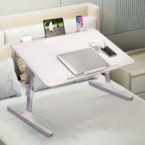 SOGA 70X45cm White Small Laptop Bed Portable Foldable Study Table Adjustable, Desks & Computer Tables, , , , ,  - NZ DEPOT 2