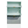 Lonna Steel Shoe Cabinet 3-Layer Turquoise