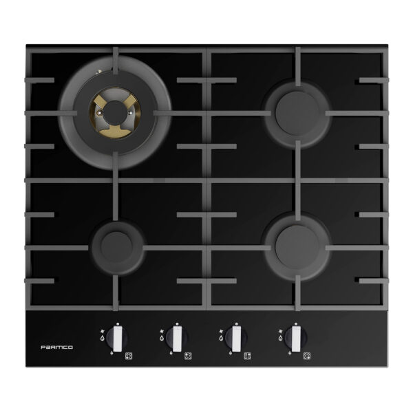 Parmco 600mm Black, Glass, 3 Burner + Wok, Gas Cooktop  I   Series 7 - NZDEPOT