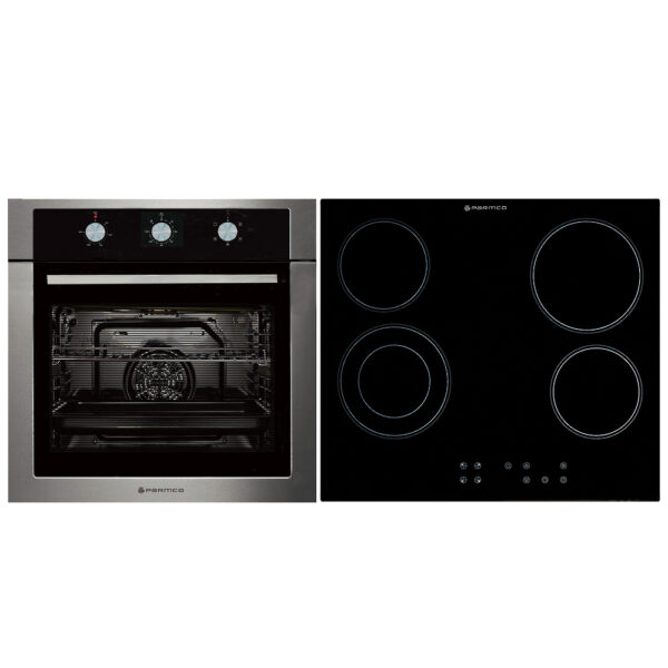 Parmco Parmco Pack 3-1 - 600mm 5 Function Stainless Steel Oven and 600mm Ceramic Frameless Touch Control Cooktop - NZDEPOT