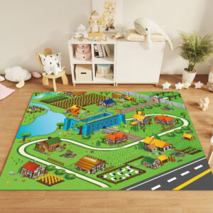 SOGA 120cm Kids Rug Street Map Play Mat, Educational Baby Theme Park Area Rugs, Home & Living, Home Decor, Rugs, Shaggy Rugs, ,  - NZ DEPOT 2