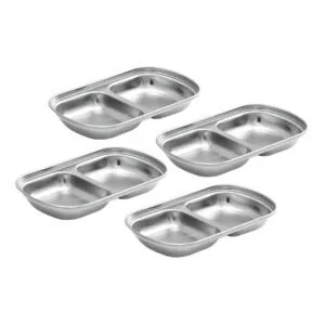 Buy SOGA 15cm Silver Sauce Pan with Two Compartments Divided Sauce Dish Kitchen Essential Online - home & living > kitchen & dining > cookware > saucepans - 1 - NZ Depot Free Shipping