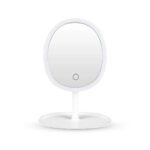 SOGA 26cm White Oval Smart LED Makeup Bedroom Table Vanity Mirror Tricolor Adjustable Light, Home>Bathroom>Bathroom Accessories>Bathroom Storage, , , , ,  - NZ DEPOT 1