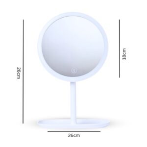 SOGA 26cm White Round Smart LED Makeup Bedroom Table Vanity Mirror Tricolor Adjustable Light, Home, Bathroom, Bathroom Accessories, Bathroom Storage, ,  - NZ DEPOT 2