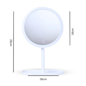 SOGA 26cm White Round Smart LED Makeup Bedroom Table Vanity Mirror Tricolor w/ 5x Magnification, Home, Bathroom, Bathroom Accessories, Bathroom Storage, ,  - NZ DEPOT 2