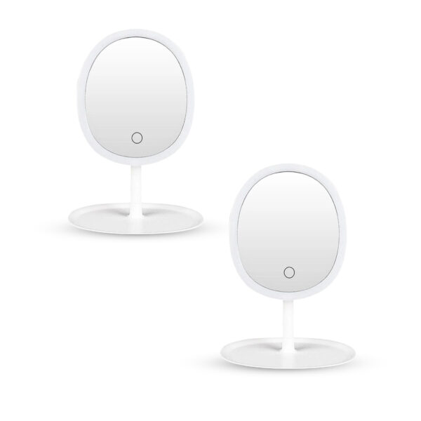 Soga 2X 26Cm White Oval Smart Led Makeup Bedroom Table Vanity Mirror Tricolor Adjustable Light, Home, Bathroom, Bathroom Accessories, Bathroom Storage, ,  - Nz Depot 1