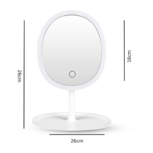 SOGA 2X 26cm White Oval Smart LED Makeup Bedroom Table Vanity Mirror  w/ 5x Magnification, Home, Bathroom, Bathroom Accessories, Bathroom Storage, ,  - NZ DEPOT 2