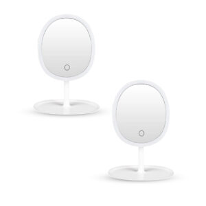 SOGA 2X 26cm White Oval Smart LED Makeup Bedroom Table Vanity Mirror  w/ 5x Magnification, Home, Bathroom, Bathroom Accessories, Bathroom Storage, ,  - NZ DEPOT 1