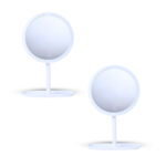 SOGA 2X 26cm White Round Smart LED Makeup Bedroom Table Vanity Mirror Tricolor w/ 5x Magnification, Home>Bathroom>Bathroom Accessories>Bathroom Storage, , , , ,  - NZ DEPOT 1