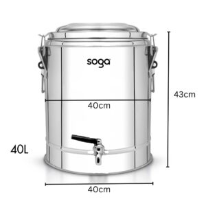 SOGA 2X 40L Stainless Steel Insulated Stock Pot Dispenser Hot & Cold Beverage Container With Tap, Home & Living, Kitchen & Dining, Barware, Spirit Dispensers, ,  - NZ DEPOT 2