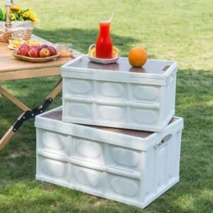 Buy SOGA 2X 42x28.5cm 30L White Car & Camping Foldable Storage Box Crate Stackable Container No Handle Online - Furniture/Storage & Shelving/Home Storage - 2 - NZ Depot Free Shipping