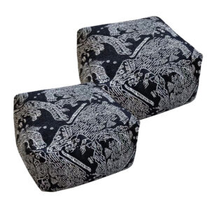 SOGA 2X 55x30cm Black Squared Soft Pouffe Seat Cushion Elegant Home Accent Dcor Stylish Footstool Pouffe640X2 NZ DEPOT - NZ DEPOT