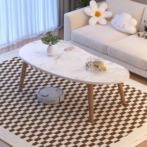 SOGA 2X 80x40cm White Stone Pattern Living Room Nordic  Coffee Table Modern Style, Furniture, Living Room Furniture, Tables, , ,  - NZ DEPOT 2