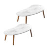 SOGA 2X 80x40cm White Stone Pattern Living Room Nordic  Coffee Table Modern Style, Furniture, Living Room Furniture, Tables, , ,  - NZ DEPOT 1