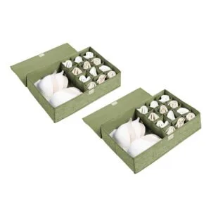 Buy SOGA 2X Green Flip Top Underwear Storage Box Foldable Wardrobe Partition Drawer Home Organiser Online - Furniture/Storage & Shelving/Home Storage - 1 - NZ Depot Free Shipping