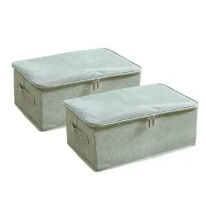 Buy SOGA 2X Green Small Portable Double Zipper Storage Box Moisture Proof Clothes Basket Foldable Home Organiser Online - Furniture/Storage & Shelving/Home Storage - 1 - NZ Depot Free Shipping