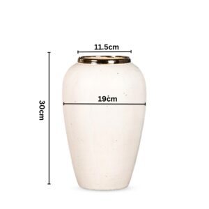 SOGA 30x19cm Plain White Medium Ceramic Flower Vase Elegant Living Room Home Decor, Home & Living, Home Decor, Vases, , ,  - NZ DEPOT 2