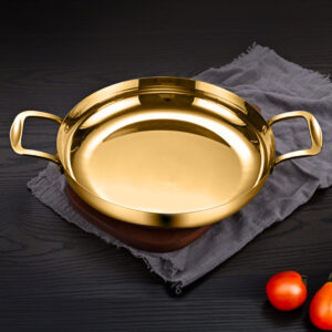 SOGA 32cm Flat Base Seafood Dry Pot in Elegant Gold Color with Durable for Kitchen Essential, home & living, kitchen & dining, cookware, casserole dishes, ,  - NZ DEPOT 2