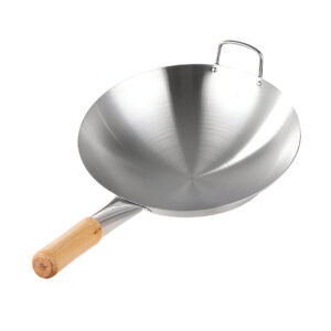 SOGA 36cm Stainless Steel Kitchen Cooking Wok with Wood Handle, Home & living > kitchen & dining > cookware > frying pans, , , , ,  - NZ DEPOT 1