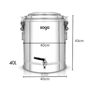 SOGA 40L Stainless Steel Insulated Stock Pot Dispenser Hot & Cold Beverage Container With Tap, Home & Living, Kitchen & Dining, Barware, Spirit Dispensers, ,  - NZ DEPOT 2